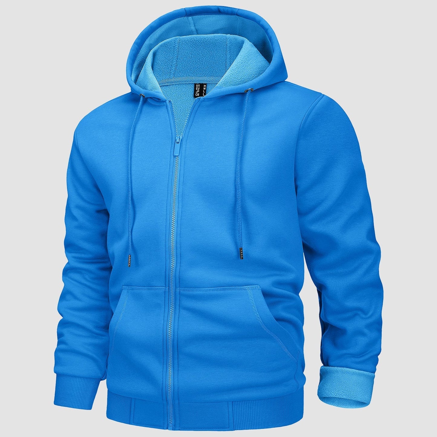 Men's Fleece Bomber Jacket Zip-Up Hoodie Sweatshirt