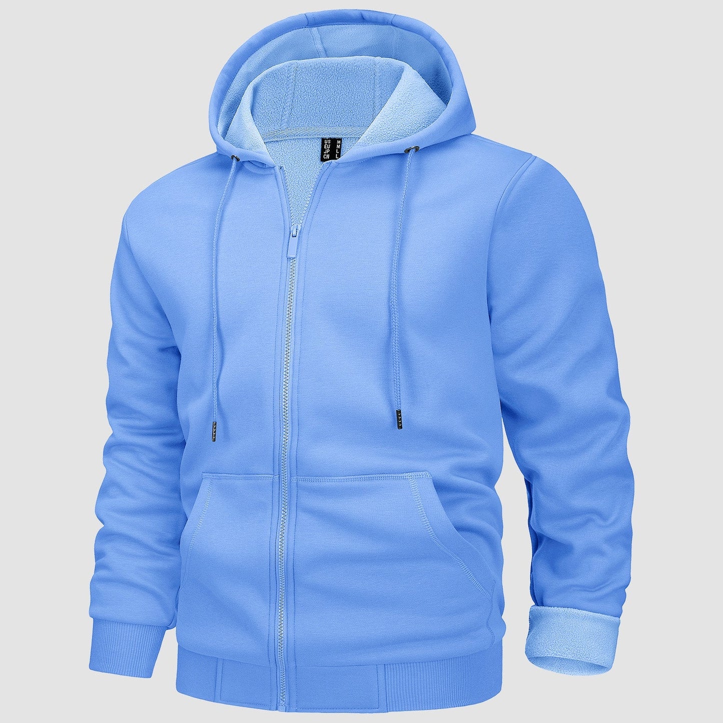 Men's Fleece Bomber Jacket Zip-Up Hoodie Sweatshirt