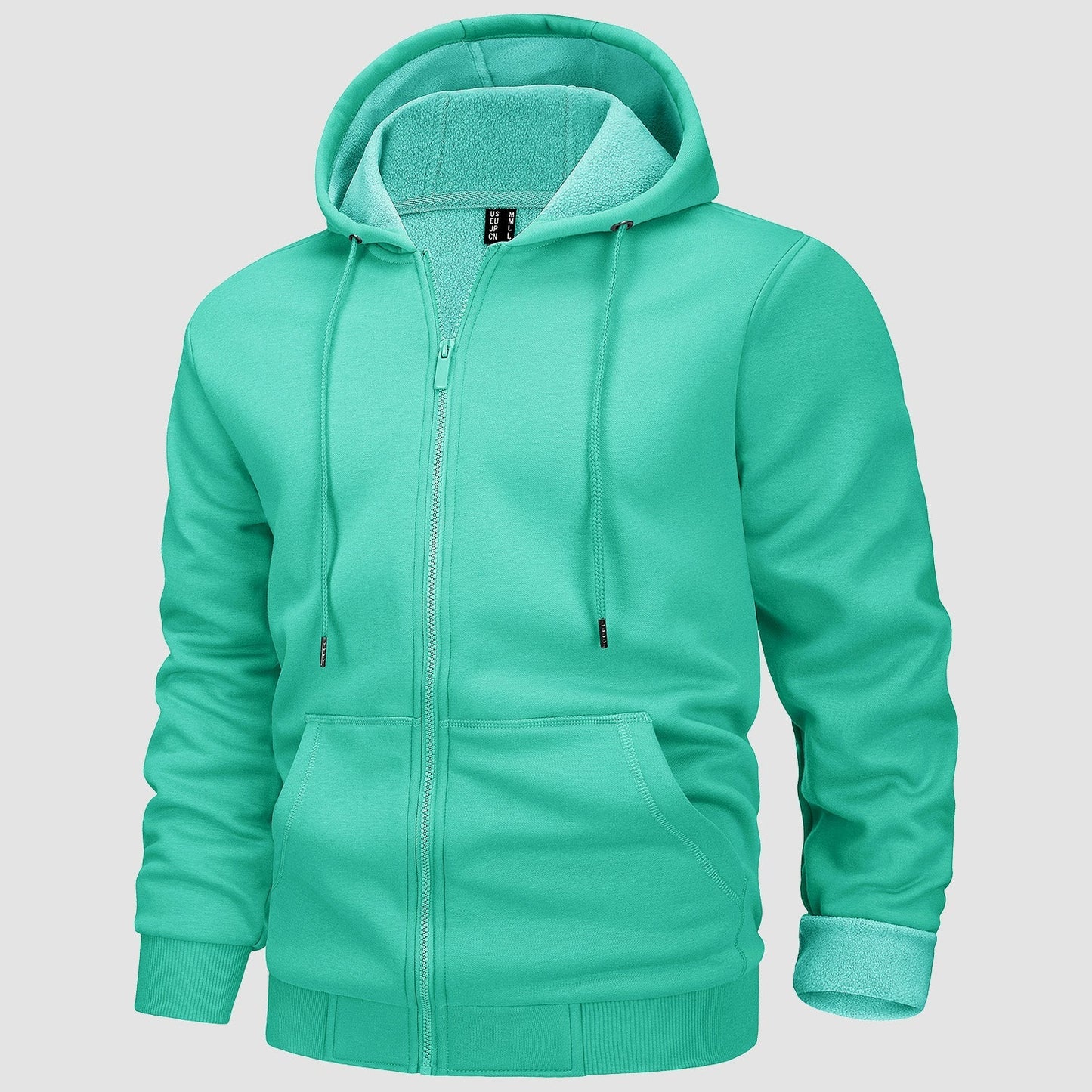 Men's Fleece Bomber Jacket Zip-Up Hoodie Sweatshirt