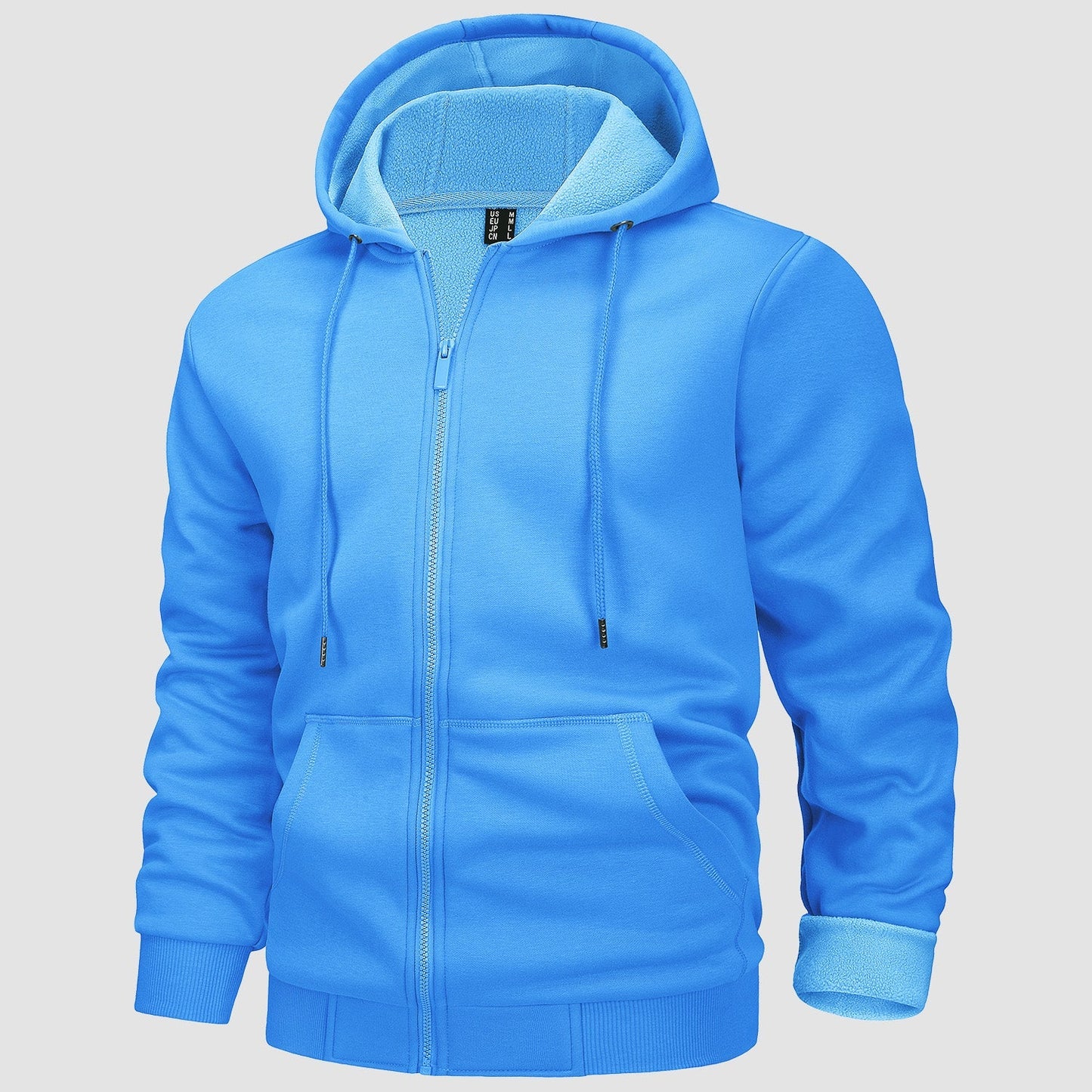 Men's Fleece Bomber Jacket Zip-Up Hoodie Sweatshirt