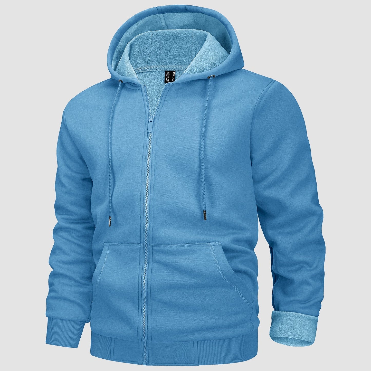 Men's Fleece Bomber Jacket Zip-Up Hoodie Sweatshirt