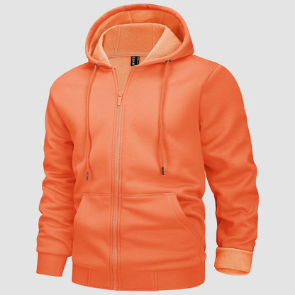 Men's Fleece Bomber Jacket Zip-Up Hoodie Sweatshirt