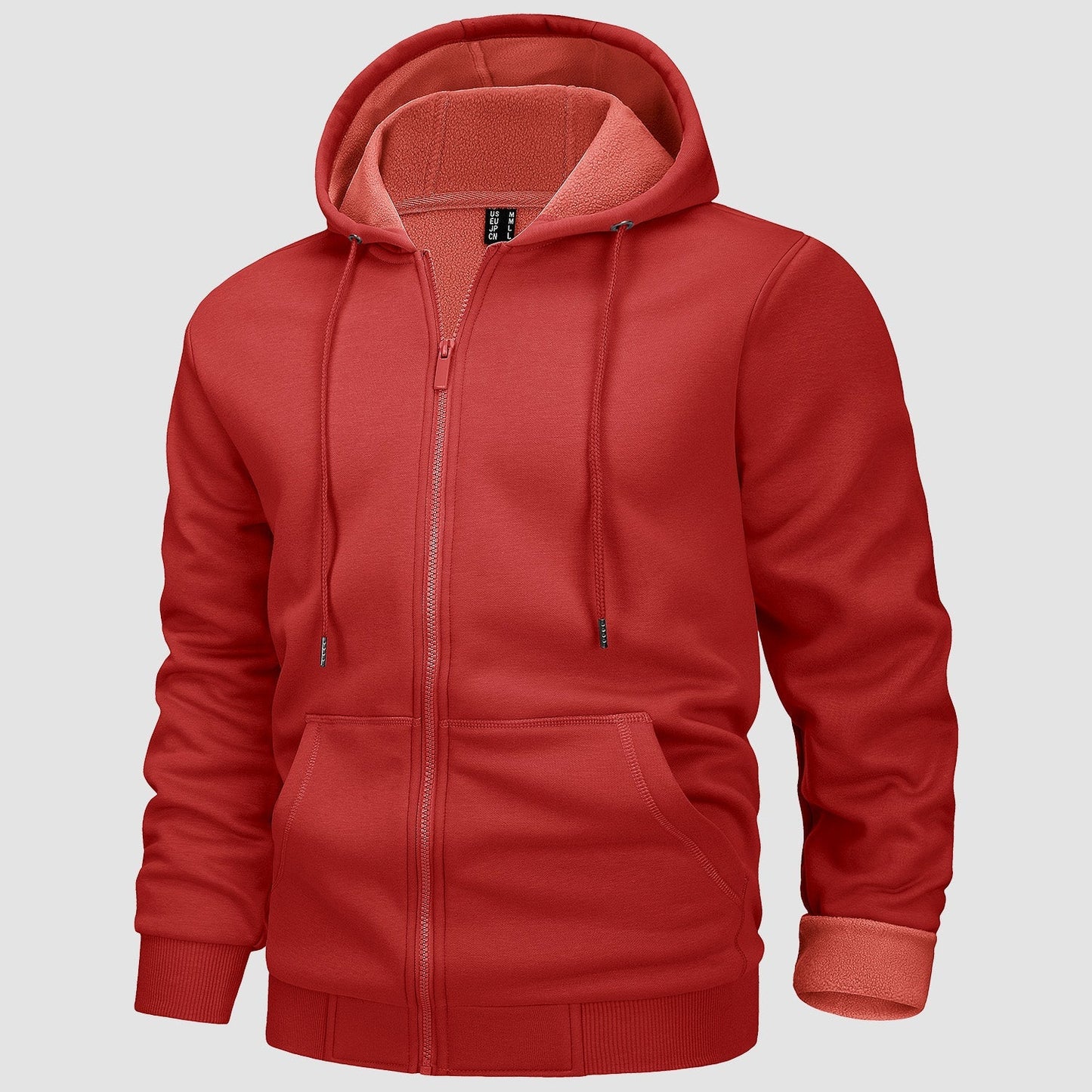 Men's Fleece Bomber Jacket Zip-Up Hoodie Sweatshirt