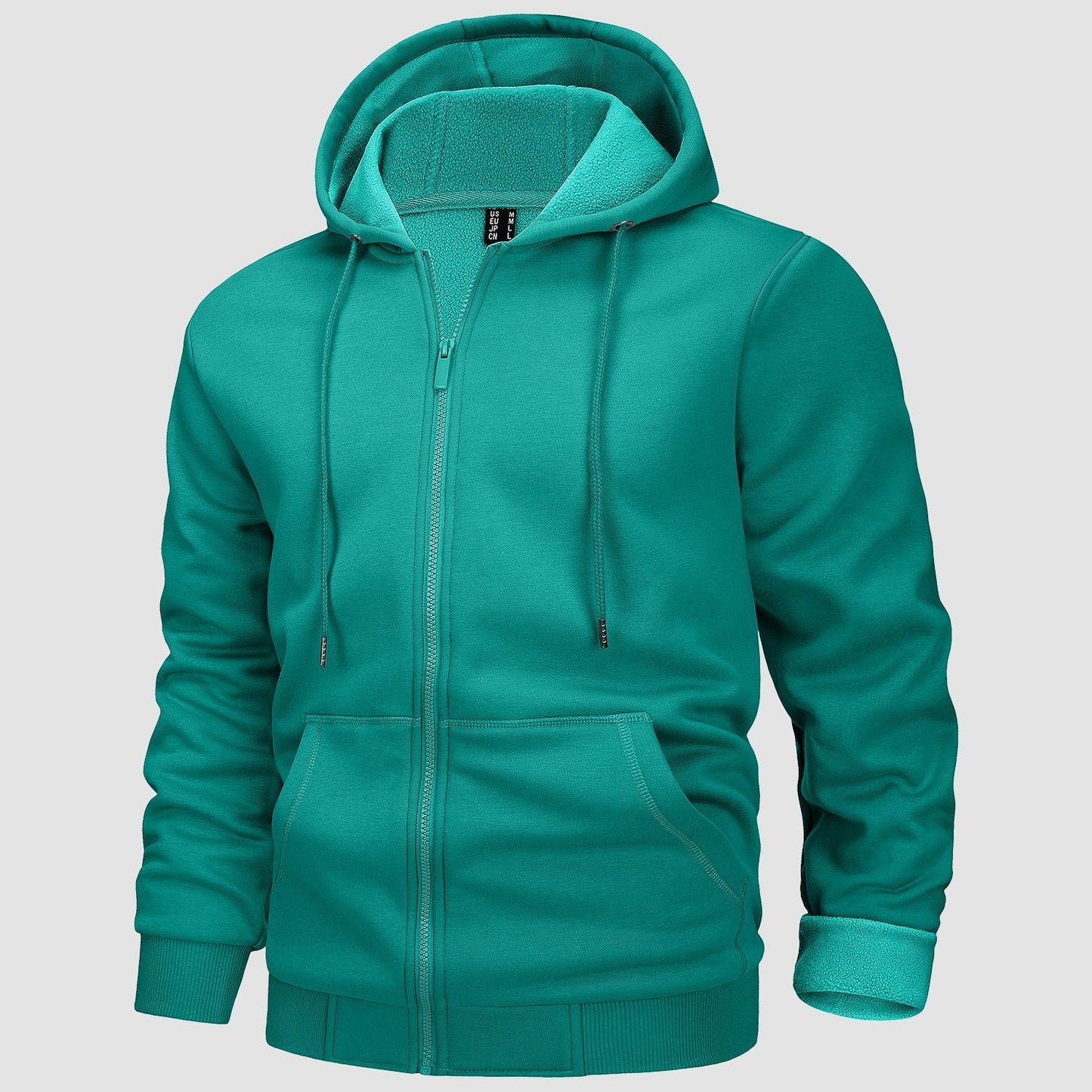 Men's Fleece Bomber Jacket Zip-Up Hoodie Sweatshirt