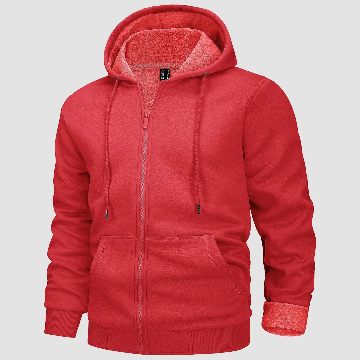 Men's Fleece Bomber Jacket Zip-Up Hoodie Sweatshirt