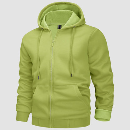 Men's Fleece Bomber Jacket Zip-Up Hoodie Sweatshirt