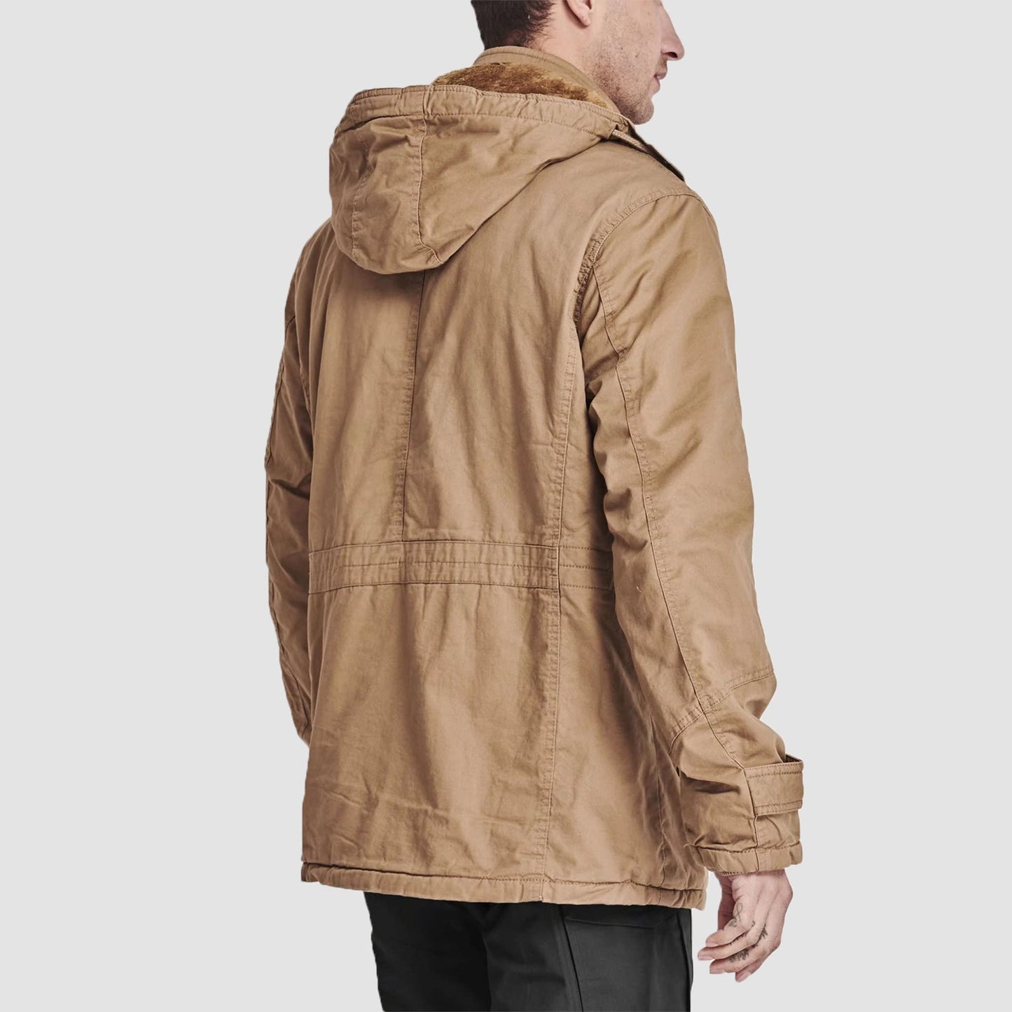 Men's Winter Parka Jacket Fleece Lined Waterproof Black