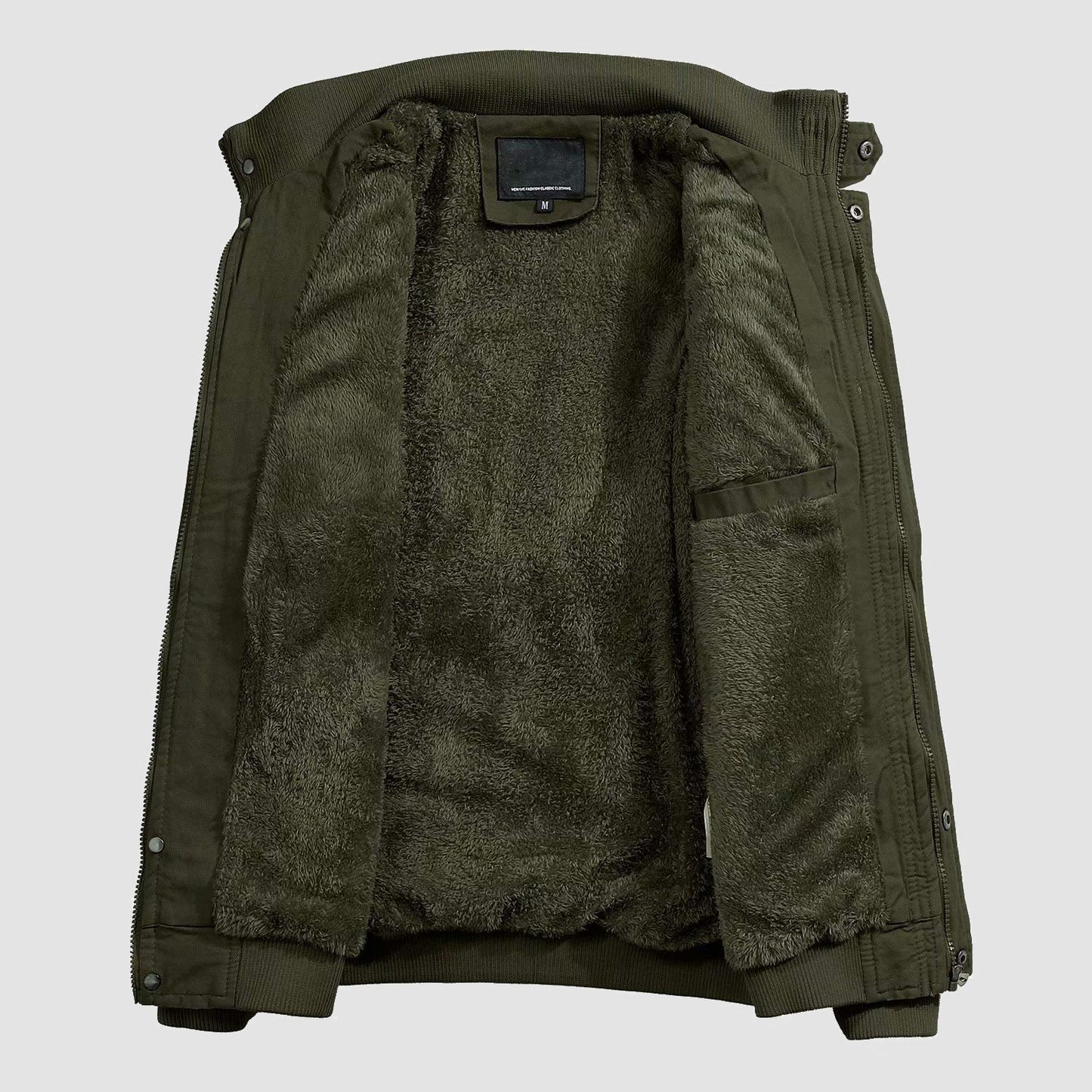 Men's Cotton Military Bomber Jacket Lightweight Zip-Up