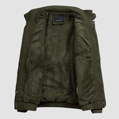 Men's Cotton Military Bomber Jacket Lightweight Zip-Up