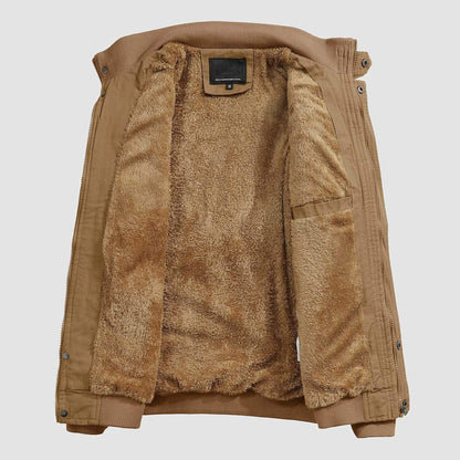 Men's Cotton Military Bomber Jacket Lightweight Zip-Up
