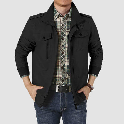 Men's Cotton Military Bomber Jacket Lightweight Zip-Up