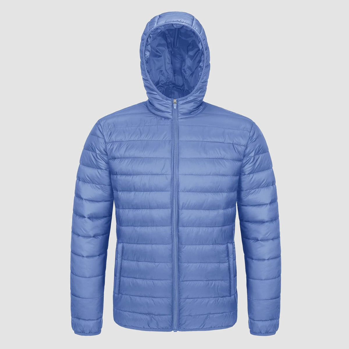 Men's Puffer Jacket Quilted Hooded Lightweight Black - VibreMode