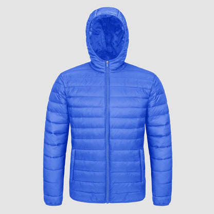Men's Puffer Jacket Quilted Hooded Lightweight Black