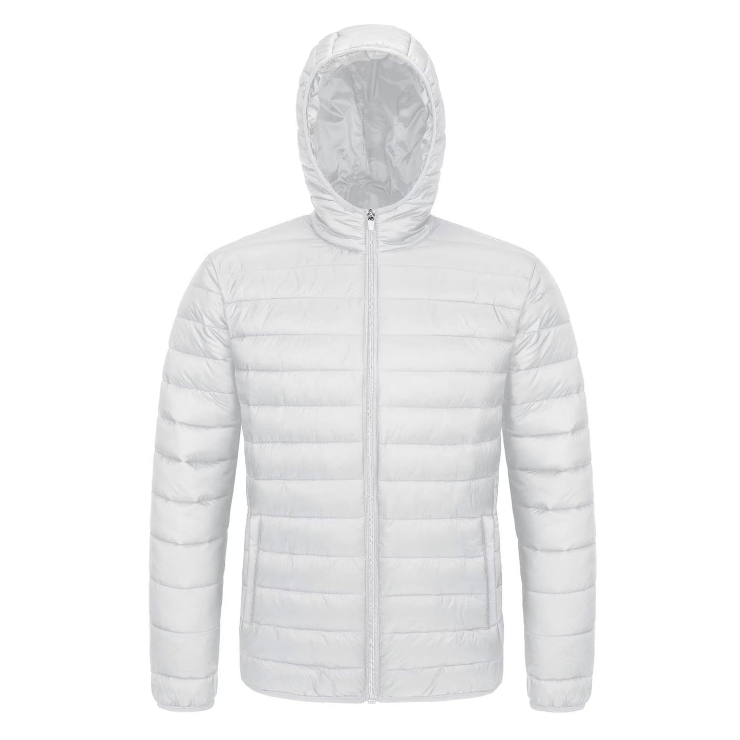 Men's Puffer Jacket Quilted Hooded Lightweight Black