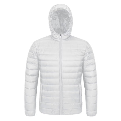 Men's Puffer Jacket Quilted Hooded Lightweight Black