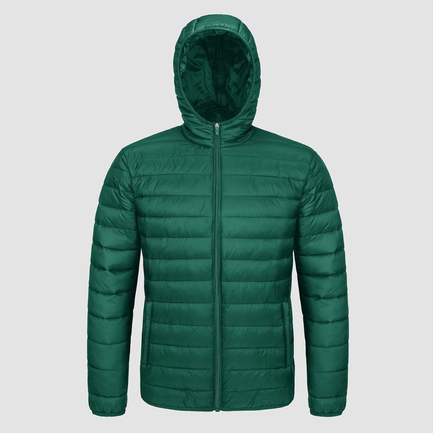 Men's Puffer Jacket Quilted Hooded Lightweight Black