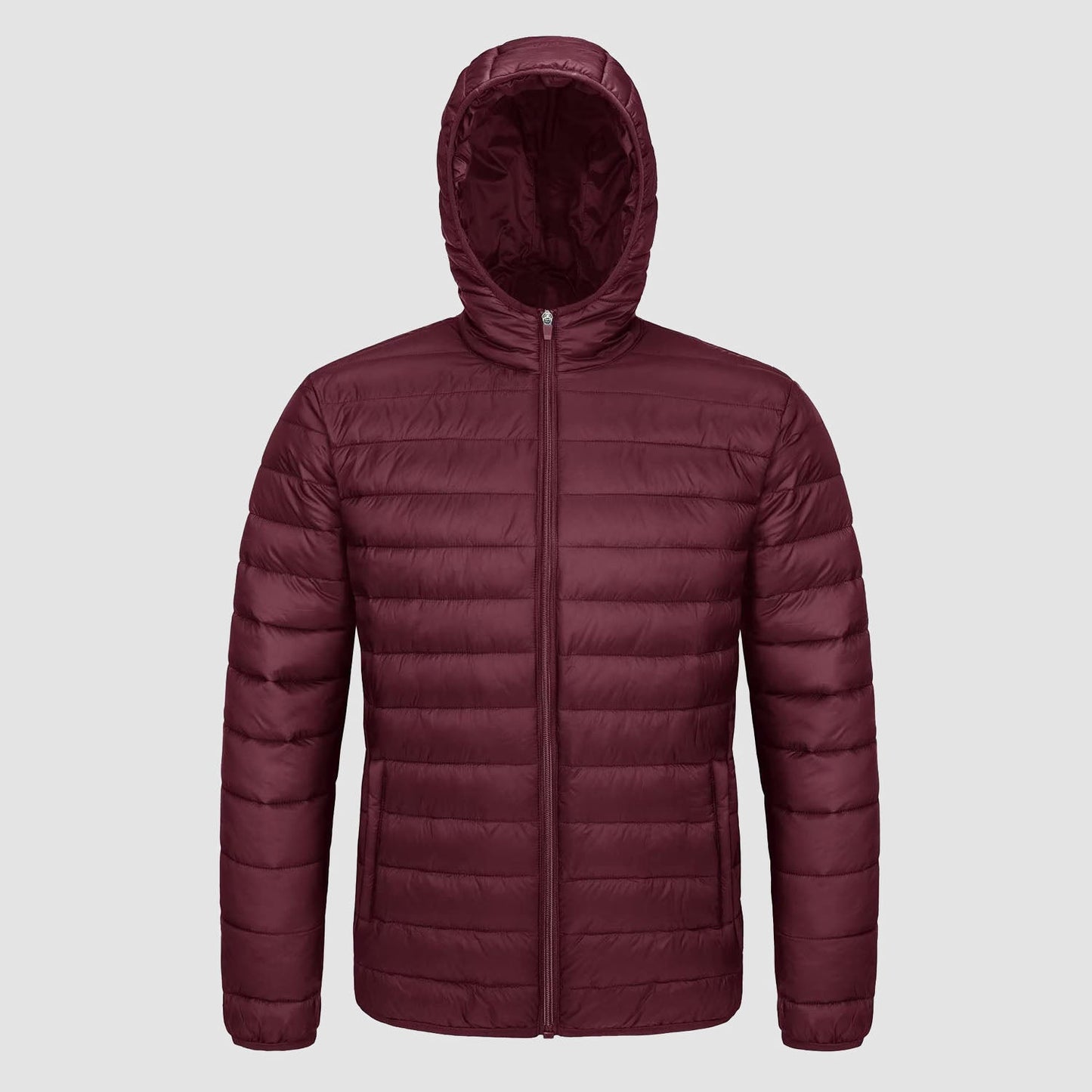 Men's Puffer Jacket Quilted Hooded Lightweight Black