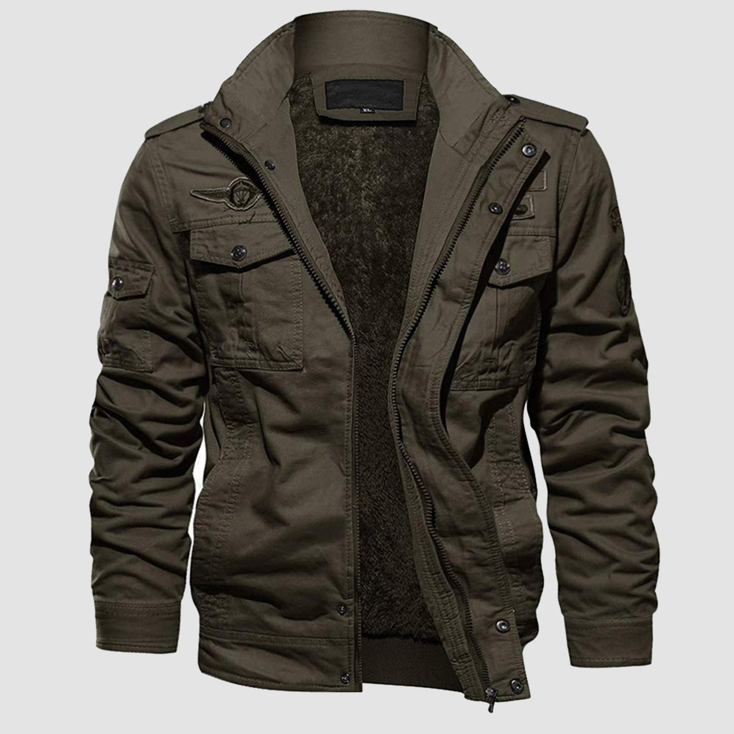 Men's Tactical Fleece Bomber Jacket Cold Weather