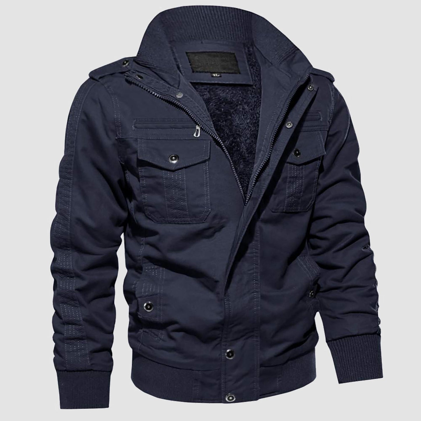 Men's Tactical Fleece Lined Cargo Jacket