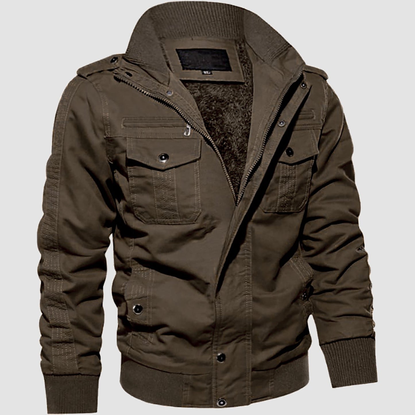 Men's Tactical Fleece Lined Cargo Jacket