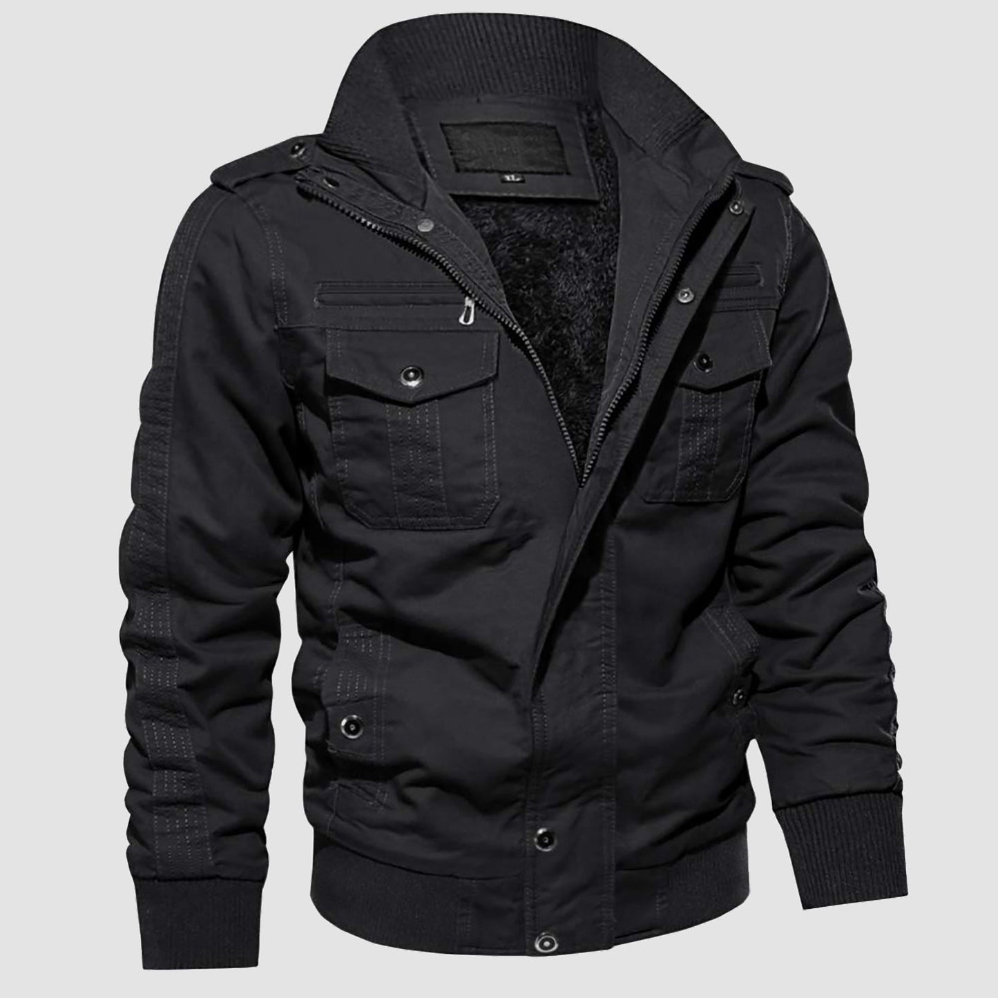 Men's Tactical Fleece Lined Cargo Jacket