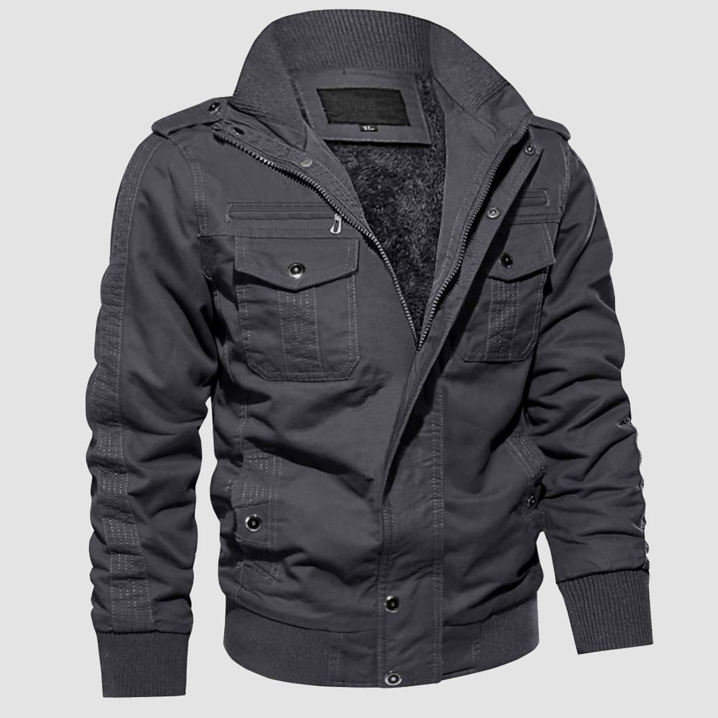 Men's Tactical Fleece Lined Cargo Jacket
