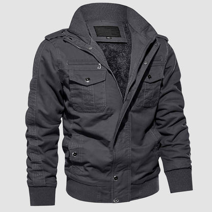 Men's Tactical Fleece Lined Cargo Jacket