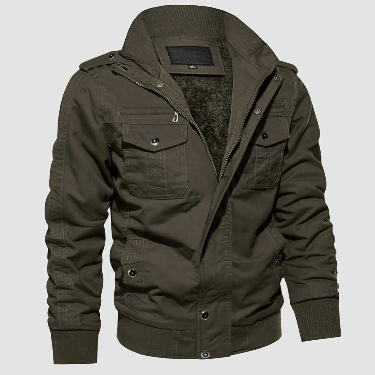 Men's Tactical Fleece Lined Cargo Jacket