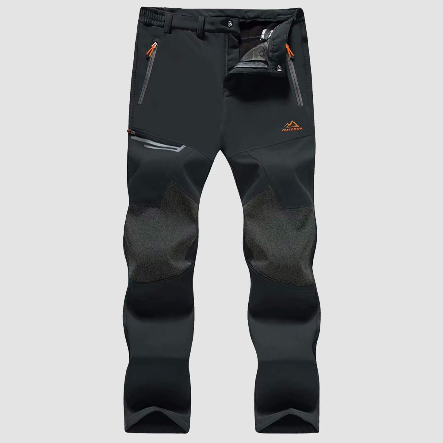 Men's Fleece-Lined Ski Pants Water-Resistant 4 Zip Pockets