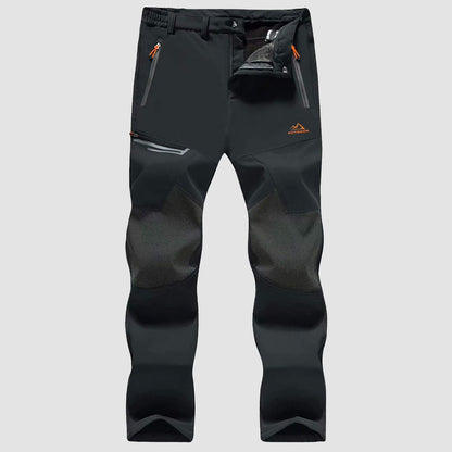 Men's Fleece-Lined Ski Pants Water-Resistant 4 Zip Pockets