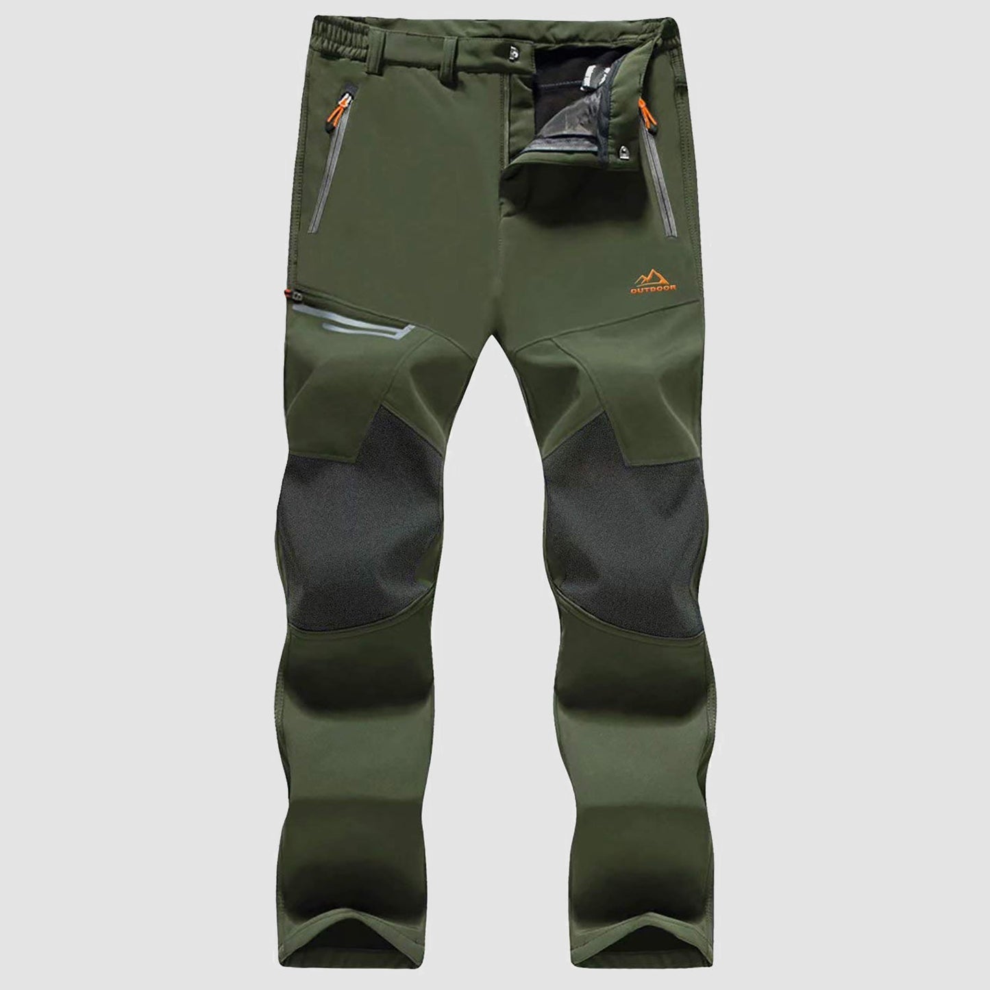 Men's Fleece-Lined Ski Pants Water-Resistant 4 Zip Pockets