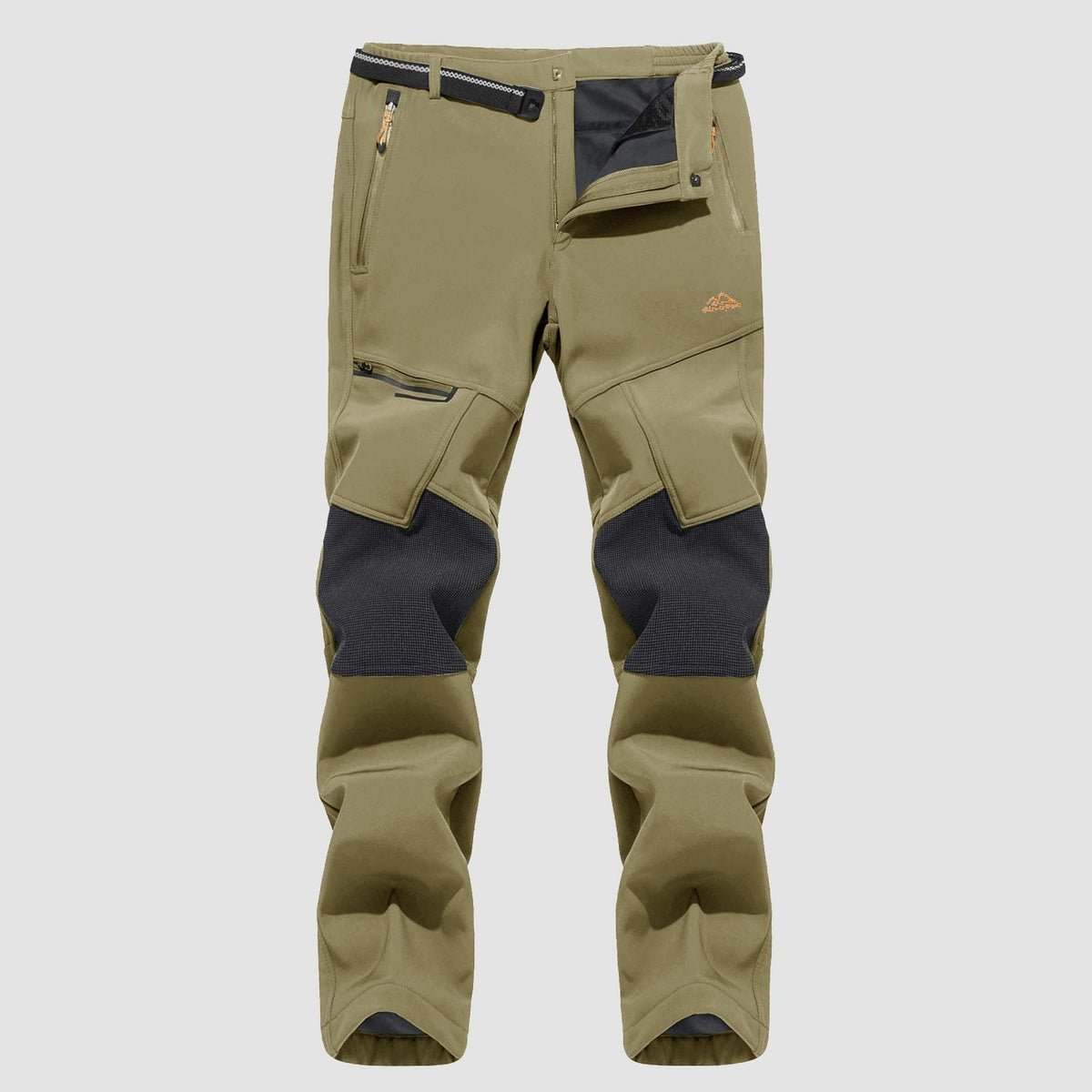 Men's Fleece-Lined Ski Pants Water-Resistant 4 Zip Pockets
