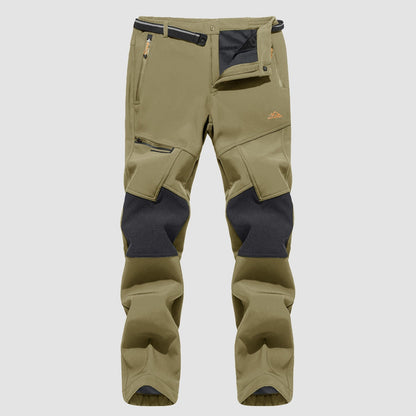 Men's Fleece-Lined Ski Pants Water-Resistant 4 Zip Pockets