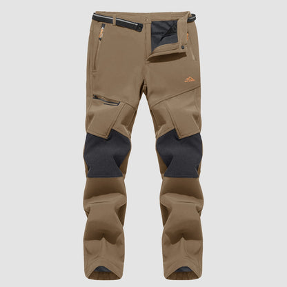 Men's Fleece-Lined Ski Pants Water-Resistant 4 Zip Pockets - VibreMode