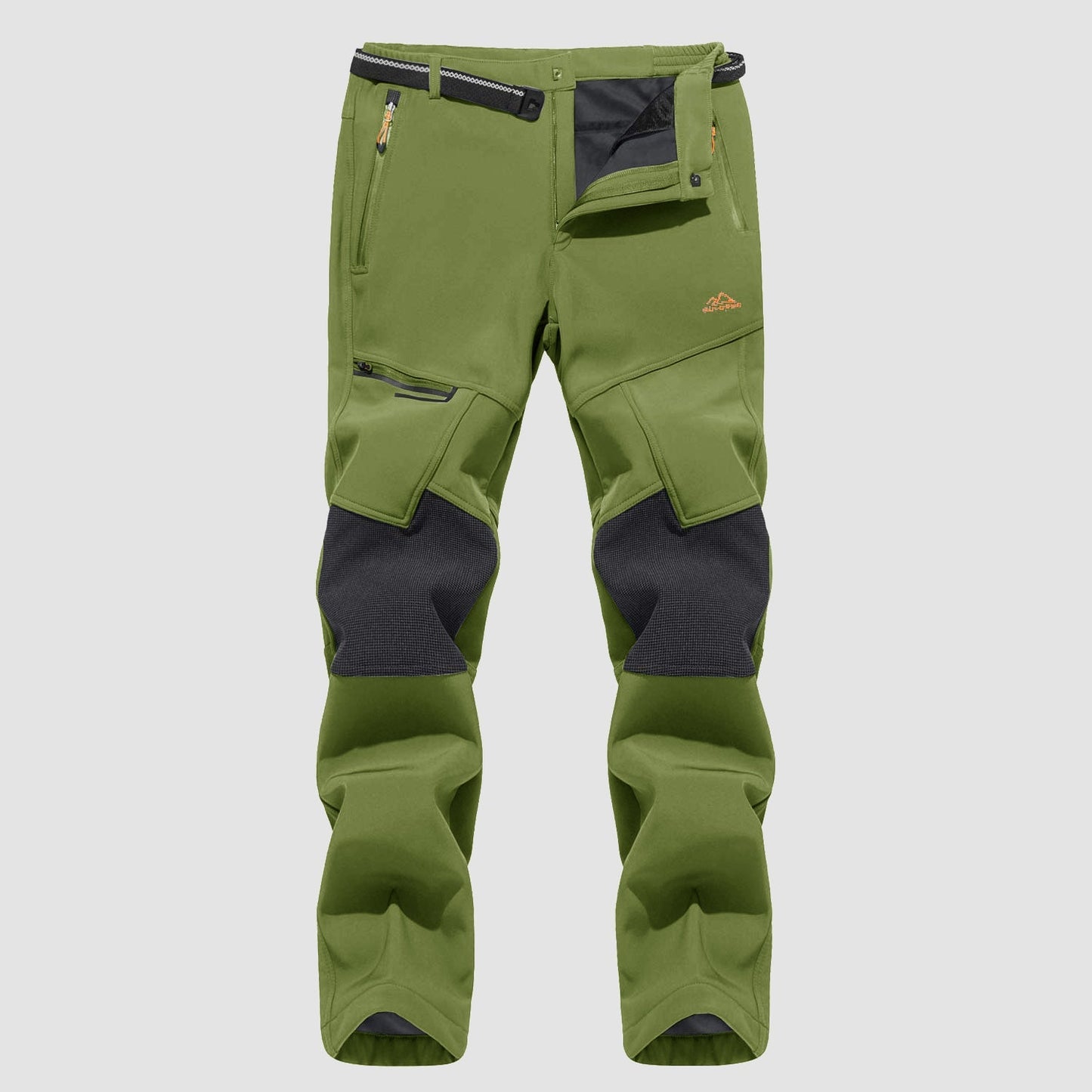 Men's Fleece-Lined Ski Pants Water-Resistant 4 Zip Pockets