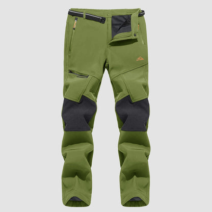Men's Fleece-Lined Ski Pants Water-Resistant 4 Zip Pockets
