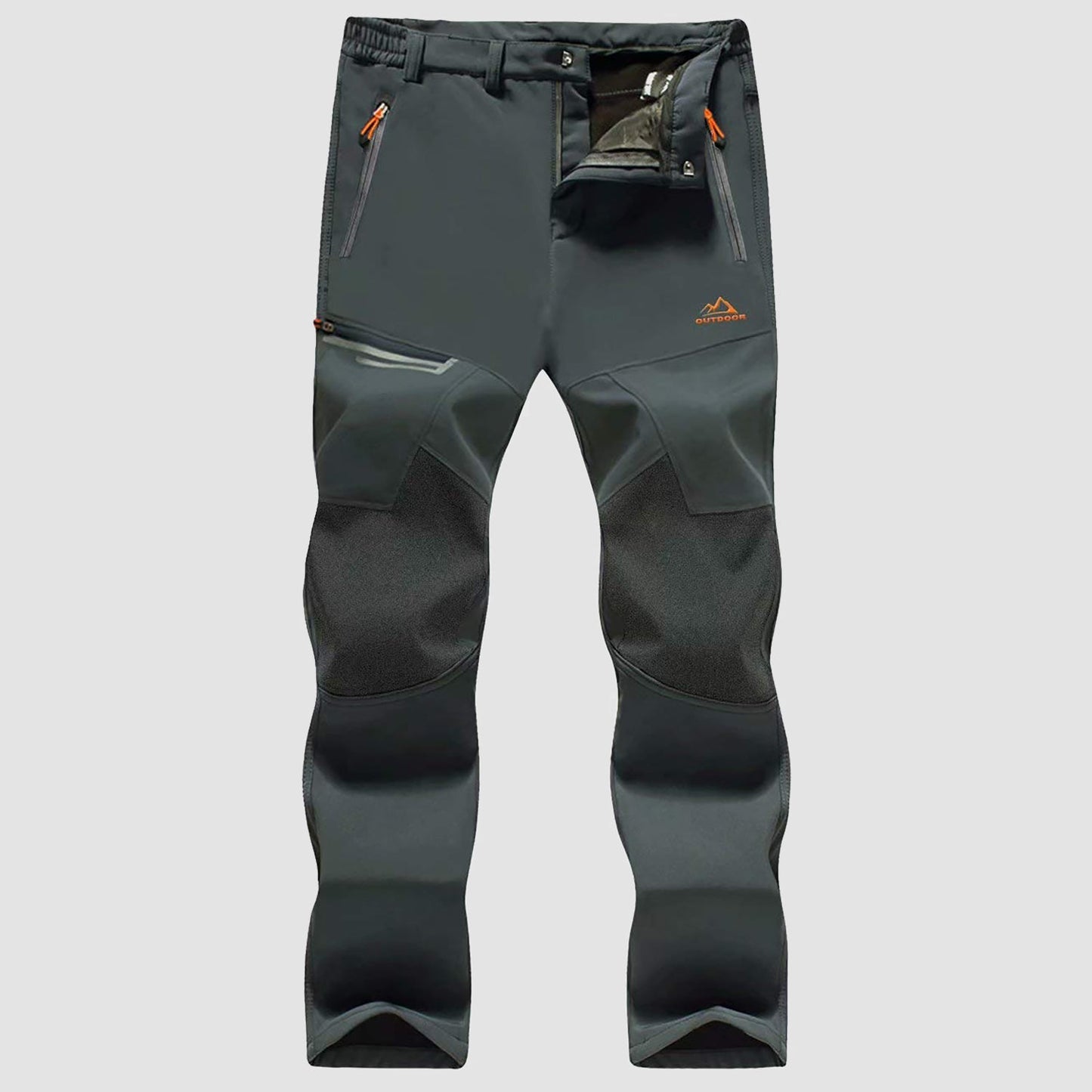 Men's Fleece-Lined Ski Pants Water-Resistant 4 Zip Pockets