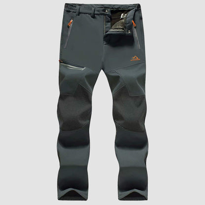 Men's Fleece-Lined Ski Pants Water-Resistant 4 Zip Pockets