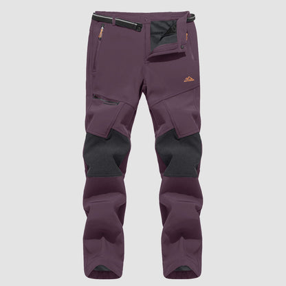 Men's Fleece-Lined Ski Pants Water-Resistant 4 Zip Pockets