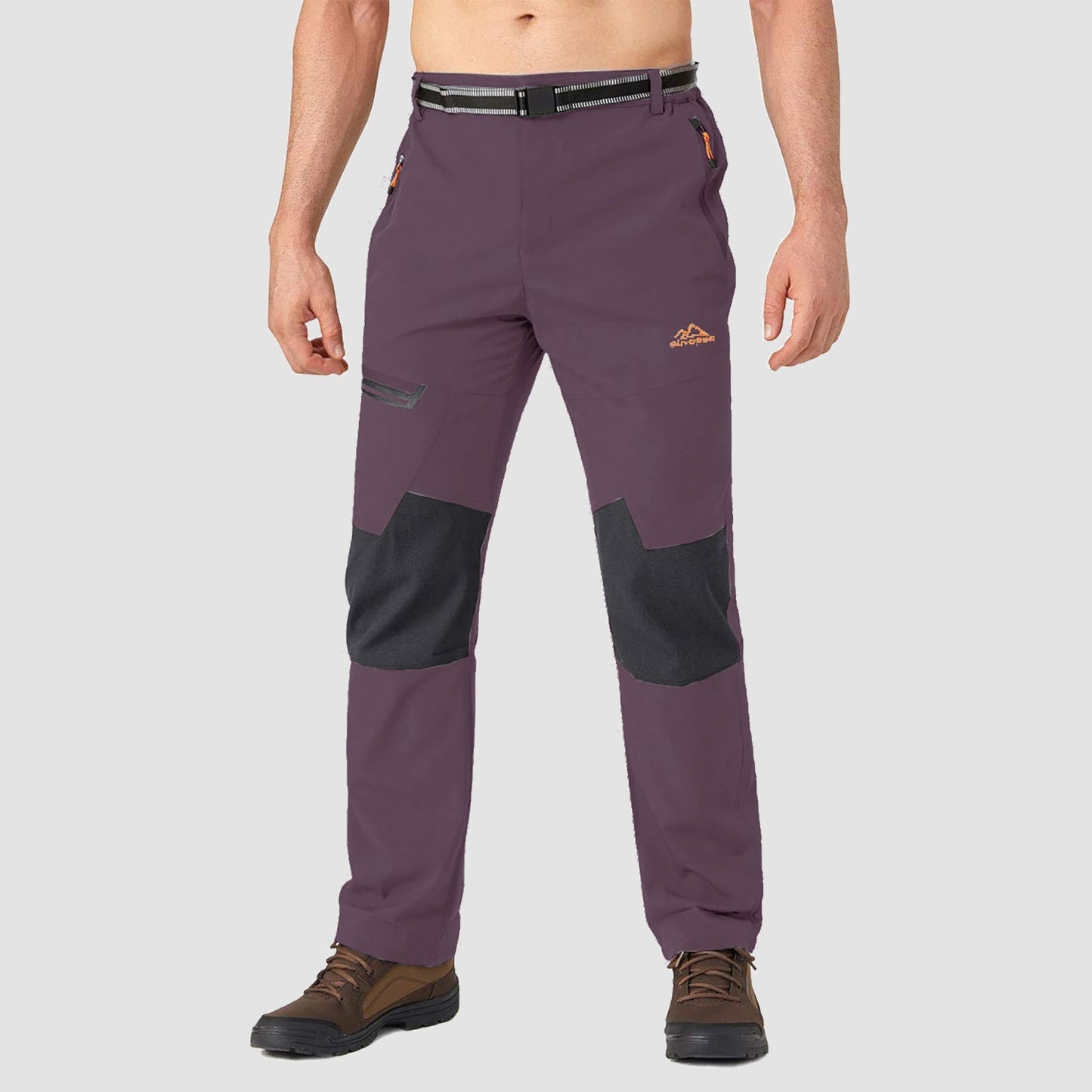 Men's Fleece-Lined Ski Pants Water-Resistant 4 Zip Pockets