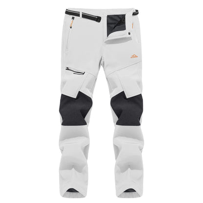 Men's Fleece-Lined Ski Pants Water-Resistant 4 Zip Pockets