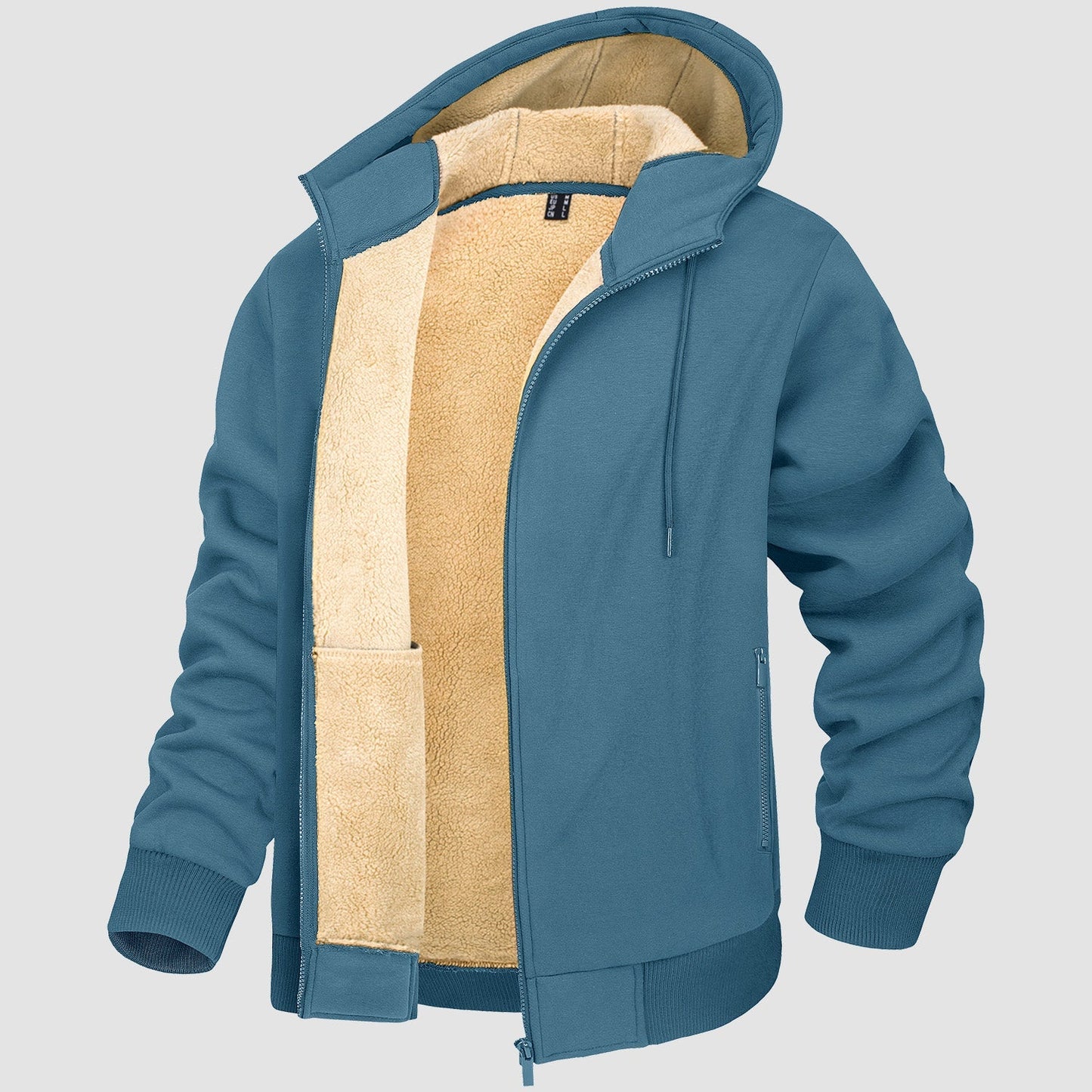 Men's Fleece Lined Hoodie Jacket Warm Zipper Coat