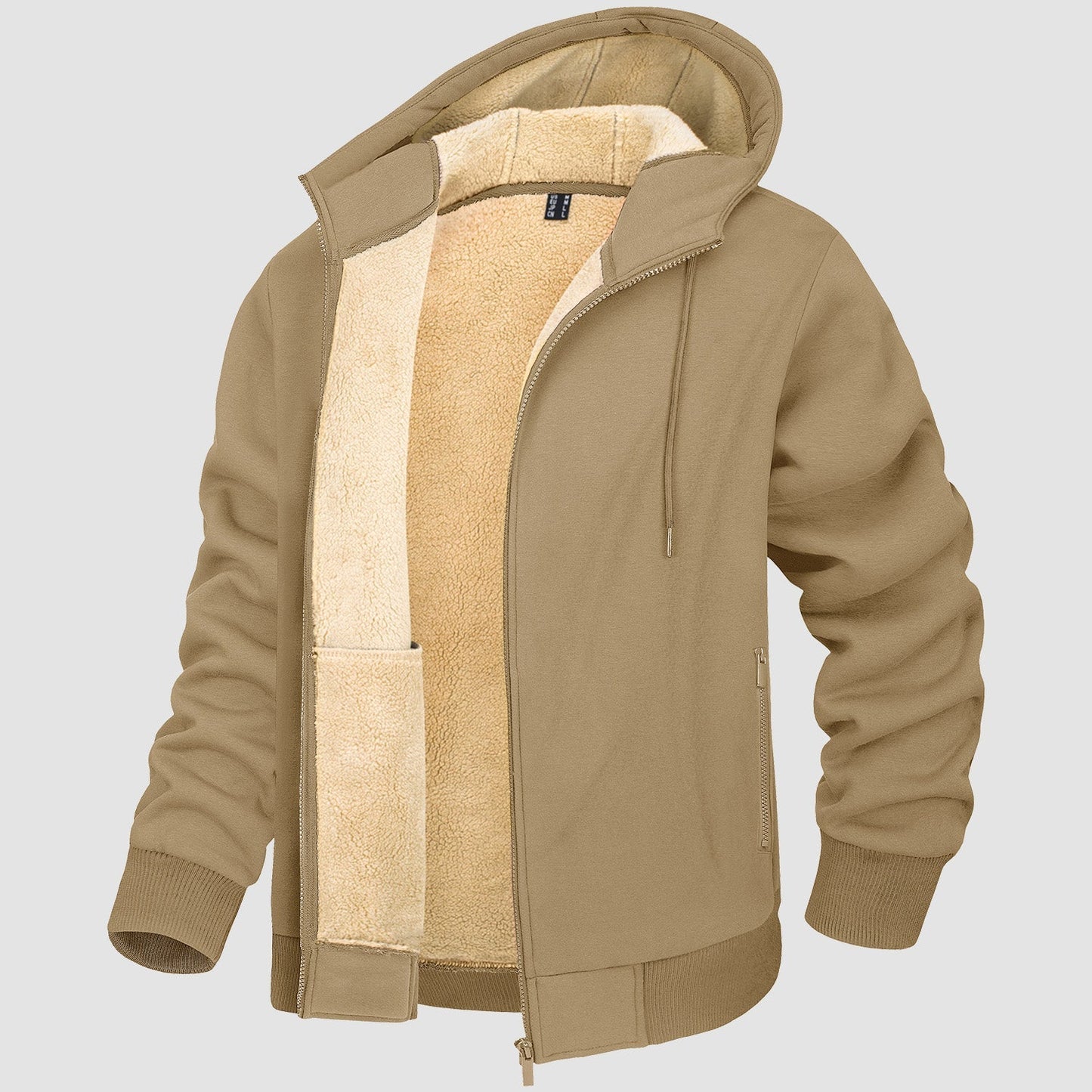 Men's Fleece Lined Hoodie Jacket Warm Zipper Coat