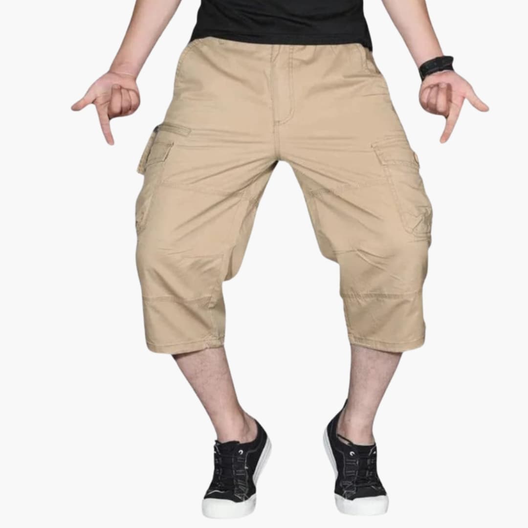 Men's Cargo Pants Zipper Multi-Pocket Khaki