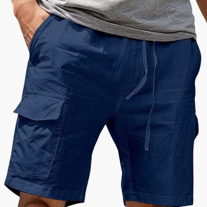 Men's Cargo Shorts Elastic Waist Utility Pockets - VibreMode