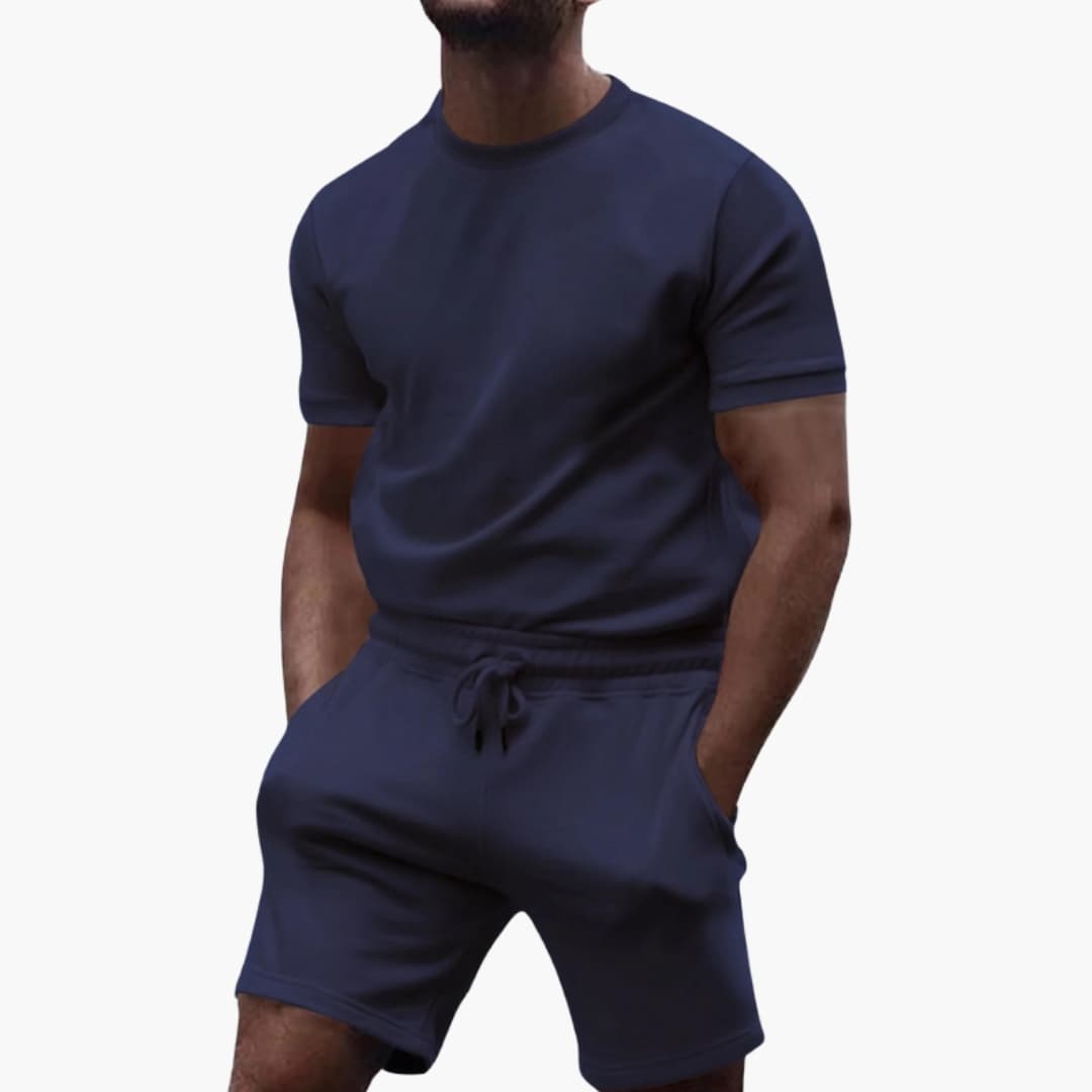 Men's Athletic Short Sleeve T-Shirt and Performance Shorts Set - VibreMode