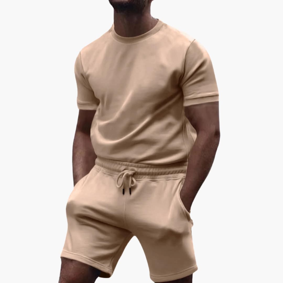 Men's Athletic Short Sleeve T-Shirt and Performance Shorts Set