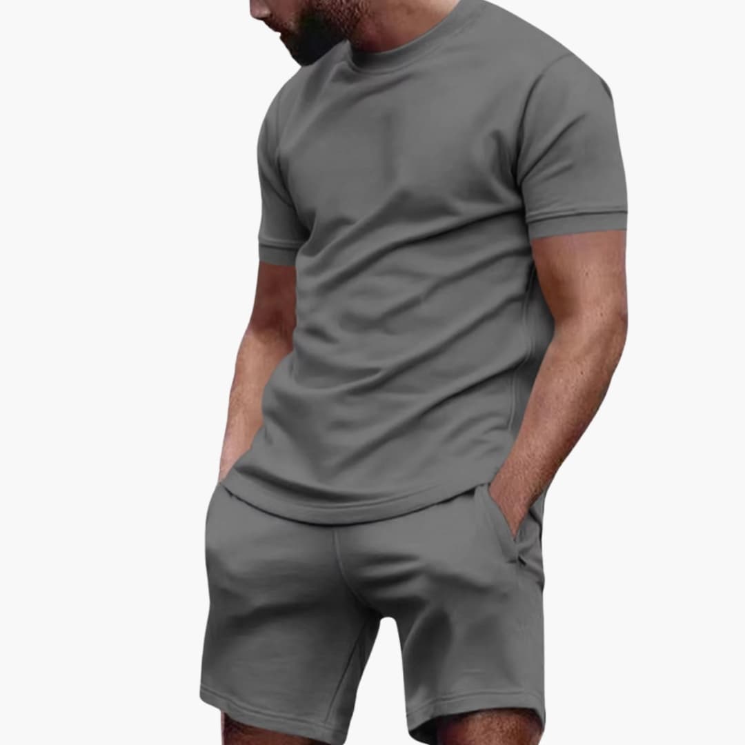 Men's Athletic Short Sleeve T-Shirt and Performance Shorts Set