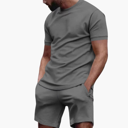 Men's Athletic Short Sleeve T-Shirt and Performance Shorts Set