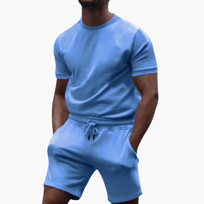 Men's Athletic Short Sleeve T-Shirt and Performance Shorts Set